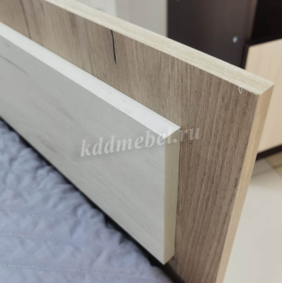 Кровать Гармония 1.4 с ящиками (Дуб крафт серый/Дуб крафт белый)