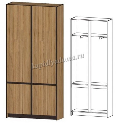 Шкаф Бостон 2-х створчатый ШК-02 (Дуб вотан)