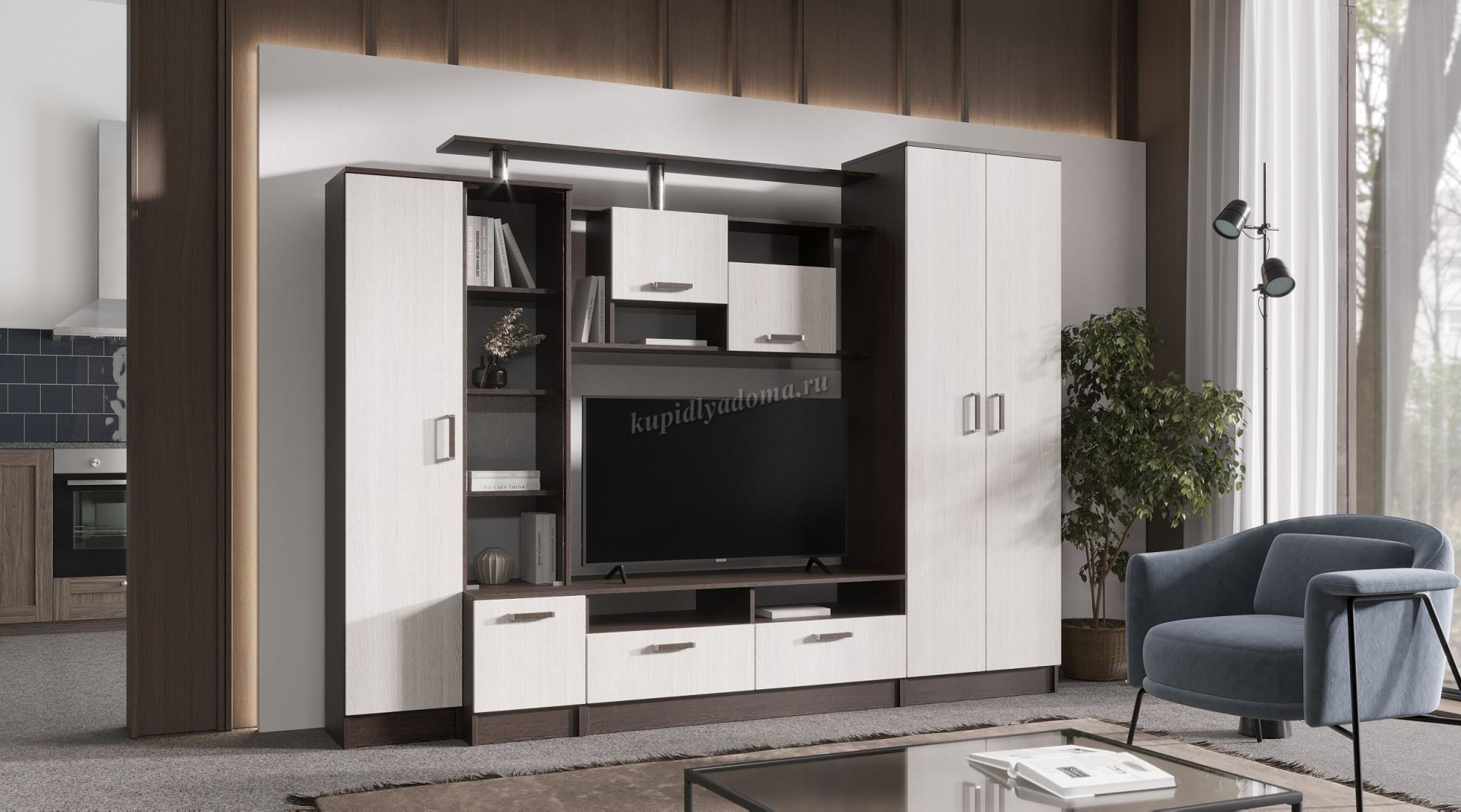 Гостиная Оскар (Венге/Анкор светлый) купить в Хабаровске по низкой цене ...