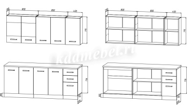 Кухня Рио 2.0 (Дуб вотан/Графит)