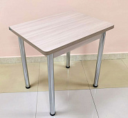 Стол обеденный Д17 раскладной (Ясень шимо светлый/Опоры хром)