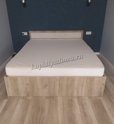 Кровать Гармония 1.4 с ящиками (Дуб крафт серый/Дуб крафт белый)