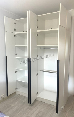 Шкаф Эра 1600 распашной с антресолью (Белый текстурный)