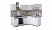 Кухня угловая Модена 1,65*1,65 (Белый/Ателье светлый)