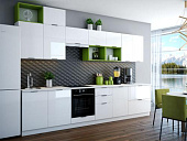 Кухня угловая Техно New 1,6* 2,2  (Белый глянец)