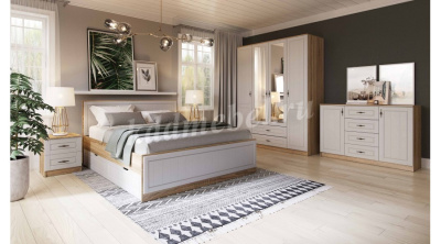 Шкаф Виктория 4-х створчатый (Дуб сонома/Белое дерево)