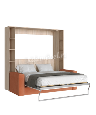 Комплект кровать-шкаф Трансформер ПЛЮС 1600*2000 (Дуб сонома светлый/Белый)