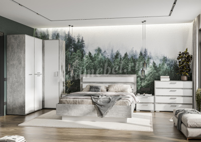 Шкаф распашной Денвер ШК 01 (Белый/Ателье светлое)