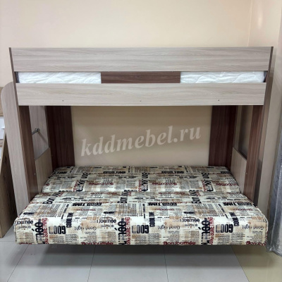 Кровать Колибри с диваном (Ясень шимо темный/Ясень шимо светлый/Буквы)