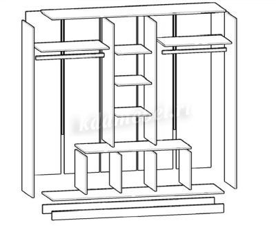 Шкаф 5-ти дверный Монтана 2.3 без зеркал (Белый)