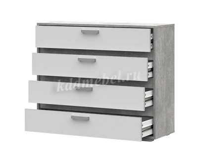 Комод Денвер 4 ящика КМ 01 (Ателье светлое/Белый)