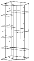 Шкаф угловой ШУ-800 прозрачный