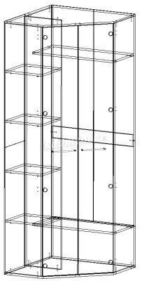 Шкаф угловой Италия (Ясень шимо темный/Ясень шимо светлый)