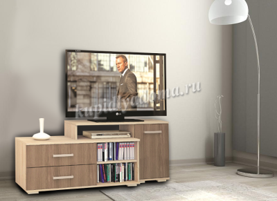 Тумба ТВ Мишель-3 (Ясень шимо темный/Дуб сонома)