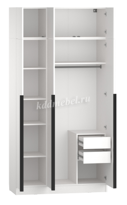 Шкаф Эра 1200 распашной с антресолью (Глиняный серый)