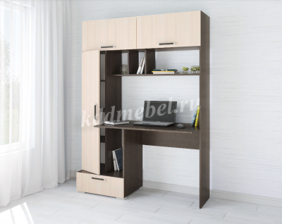 Стол компьютерный Квартет-11 (Белый/Ателье светлое)