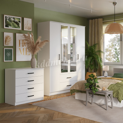 Шкаф Фьюжн 4-х створчатый (Белый)