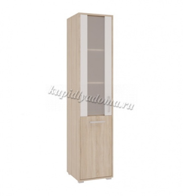 Стеллаж-шкаф Лайт-2 (Дуб сонома/Белый)