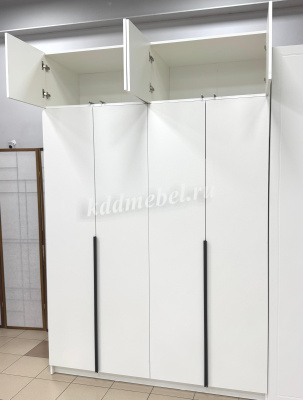 Шкаф Лион 4х створчатый с антресолью (Белый)