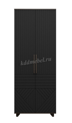 Шкаф 2-х створчатый Копенгаген (Венге/Черный матовый)