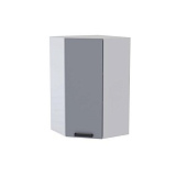 Шкаф верхний высокий угловой ВУВ кухня Марбл (Белый/Слоновая кость)