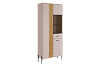 Шкаф двухдверный Доминика со стеклом (Кашемир/Дуб крафт золотой)