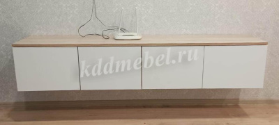 Тумба под ТВ Сити-11 подвесная 1.6 (Дуб сонома/Белый)