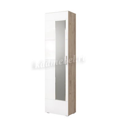 Шкаф для одежды Лайн 08.122 (Дуб серый крафт/Белый глянец)