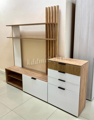 Гостиная Бери К-3 (Дуб крафт золотой/Белое дерево)