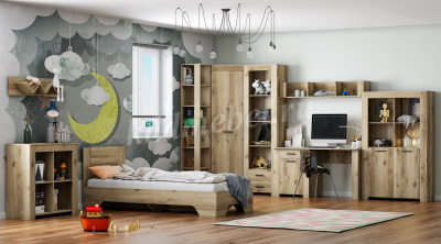 Шкаф Квадро-16 3-х створчатый (Дуб Делано светлый)