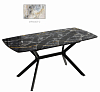 Стол обеденный Джерси раскладной (Мрамор 2/Черный)