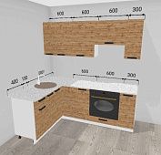 Кухня угловая Пасадена 1,55*1,50 ЛДСП (Дуб вотан/Антарес)