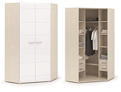 Шкаф угловой Симба 2-х створчатый (Дуб белфорт/Белый глянец)