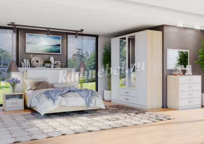 Тумба прикроватная Милана (Гаскон пайн/Белый лофт)