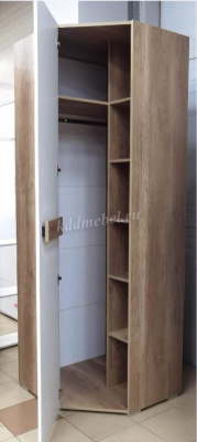 Шкаф угловой Наоми ШК-21 (Дуб каньон/Белый глянец) 