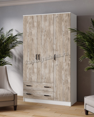 Шкаф Лагуна без зеркала (Белый/Дуб юкон) 