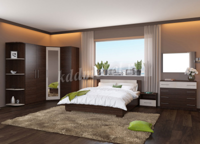 Шкаф угловой Аврора (Венге/Дуб молочный)