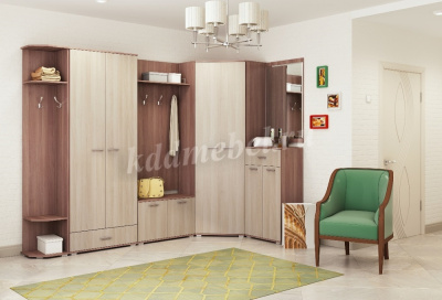 Шкаф угловой Италия (Ясень шимо темный/Ясень шимо светлый)