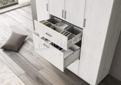 Шкаф распашной Нельсон-3 (Крафт белый)