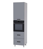 Пенал под духовой шкаф высокий 1В6ПД кухня Осло (Белый/Карбон темный)