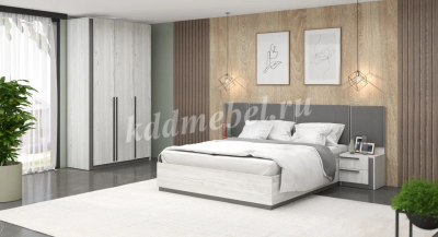 Кровать Винтер-14 1.4 с подъемным механизмом (Винтерберг/Темно-серый) 