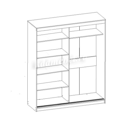 Шкаф-купе Оскар-11.04 (Ясень Анкор/Белый лакобель/Зеркало)