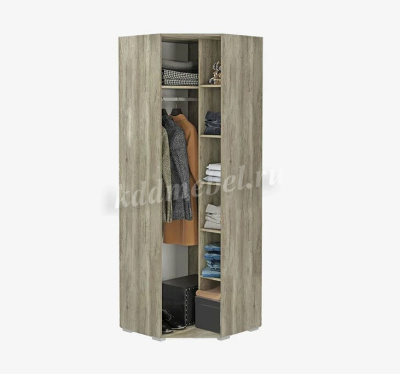 Шкаф угловой Наоми ШК-21 (Дуб каньон/Белый глянец) 