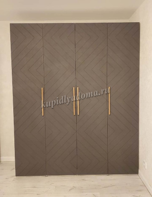 Шкаф 4-х створчатый Копенгаген (Белый/Серый графит)