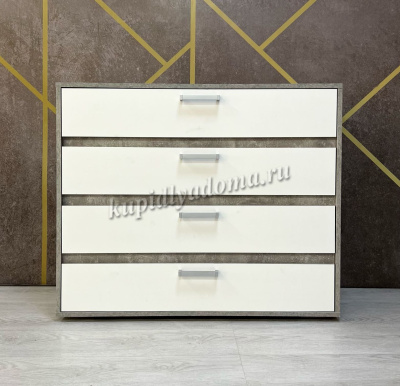 Комод Денвер 4 ящика КМ 01 (Ателье светлое/Белый)