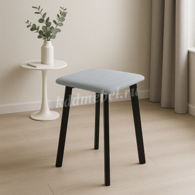 Табурет Френк (Серый велюр/Черный)