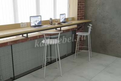 Барный стул См-48 к/з (Серебро/Алюминий хром)