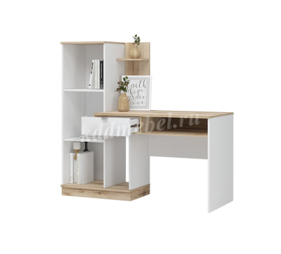 Стол компьютерный Юкки 1500 (Дуб делано/Белый шагрень)