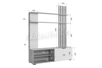 Гостиная Бери К-2 (Дуб крафт золотой/Белое дерево)