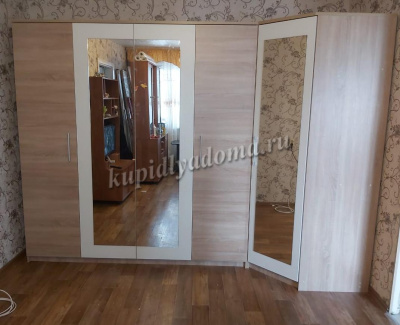 Шкаф угловой Аврора (Дуб Сонома/Белый)